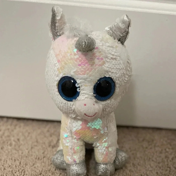 TY FLIPPABLES DIAMOND Unicorn Color Changing Sequins Collectable plush - Picture 7 of 7